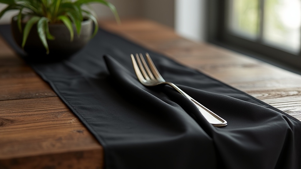 serviette de table noire