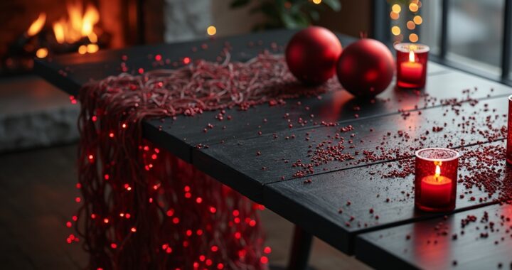 table de noel noir et rouge