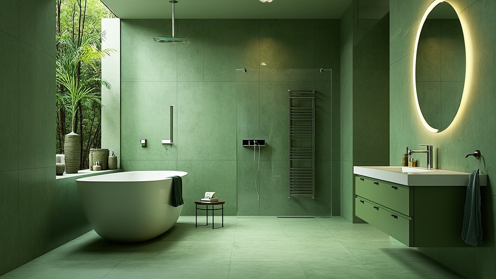 accessoire salle de bain vert anis