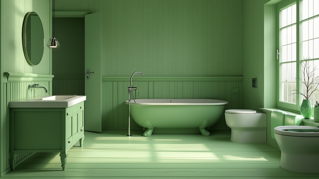 accessoire salle de bain vert anis