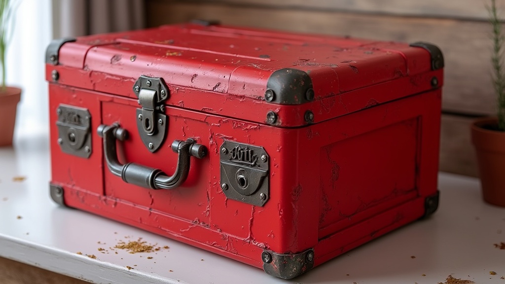 boite de rangement rouge