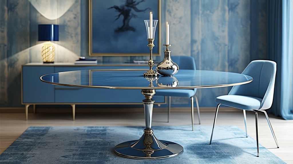 deco table bleu et argent