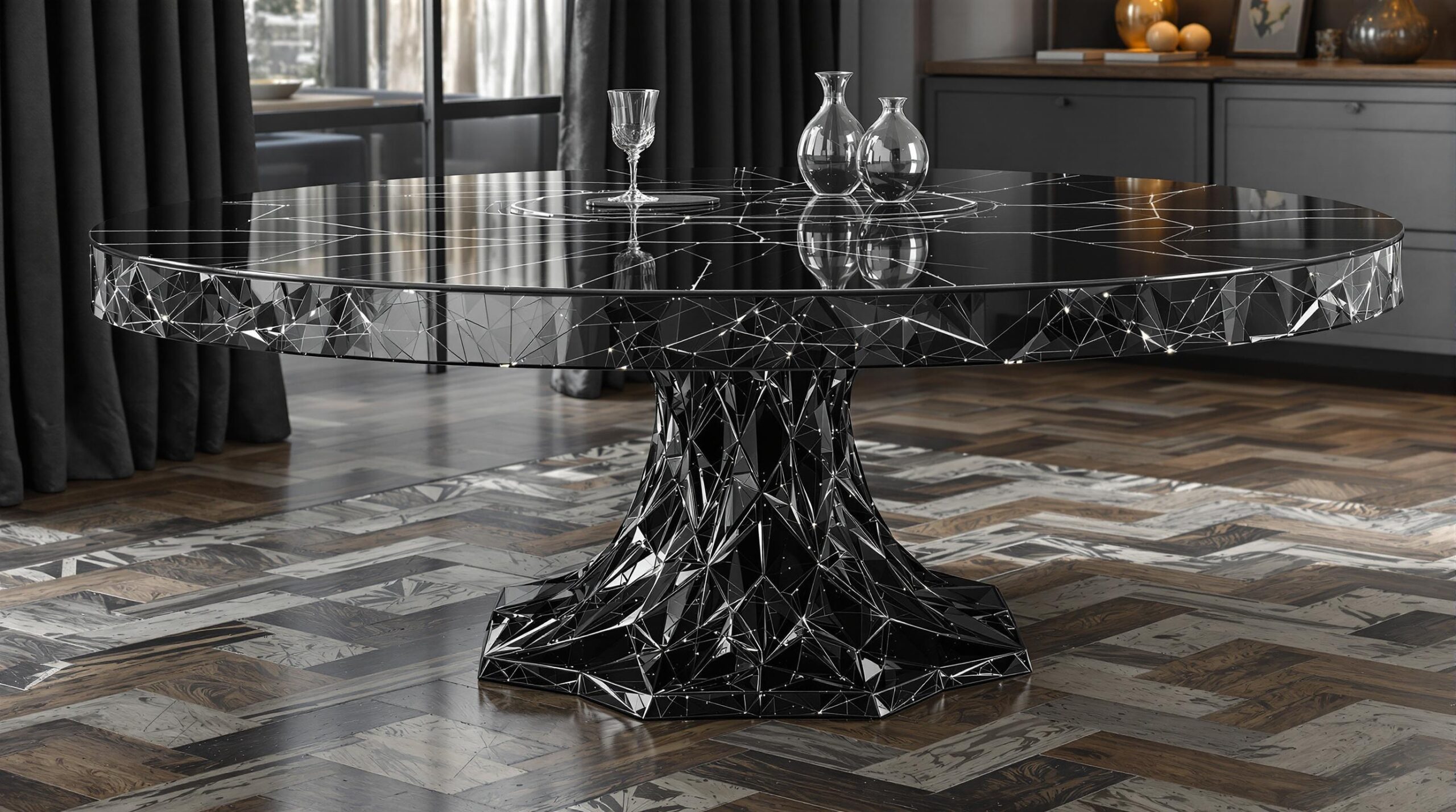 déco table noir et argent