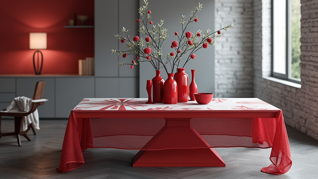 deco table rouge et gris