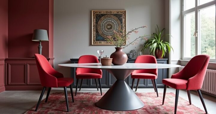 deco table rouge et gris