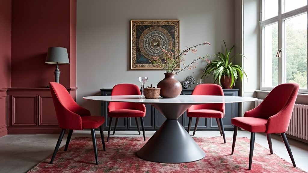 deco table rouge et gris