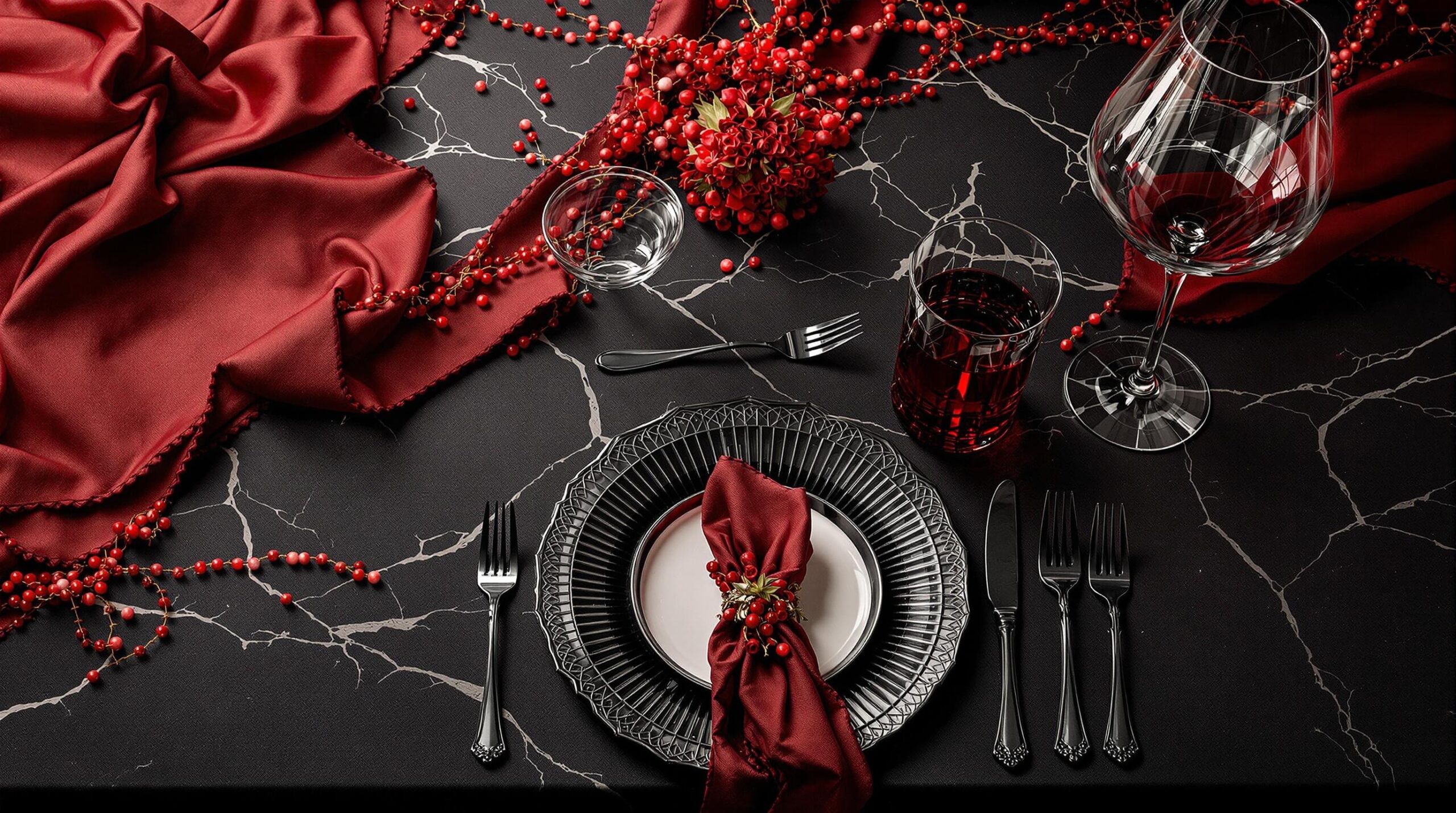 déco table rouge et noir