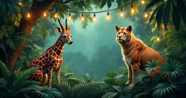 guirlande lumineuse animaux jungle