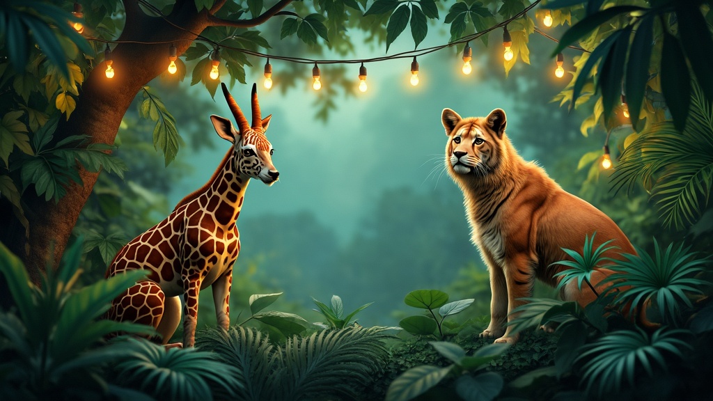 guirlande lumineuse animaux jungle