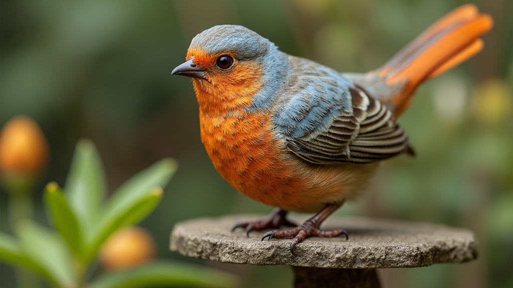 oiseau en résine pour jardin