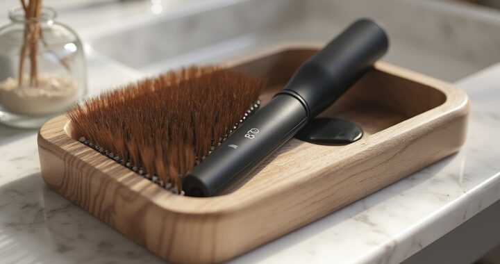 rangement pour brosse à cheveux