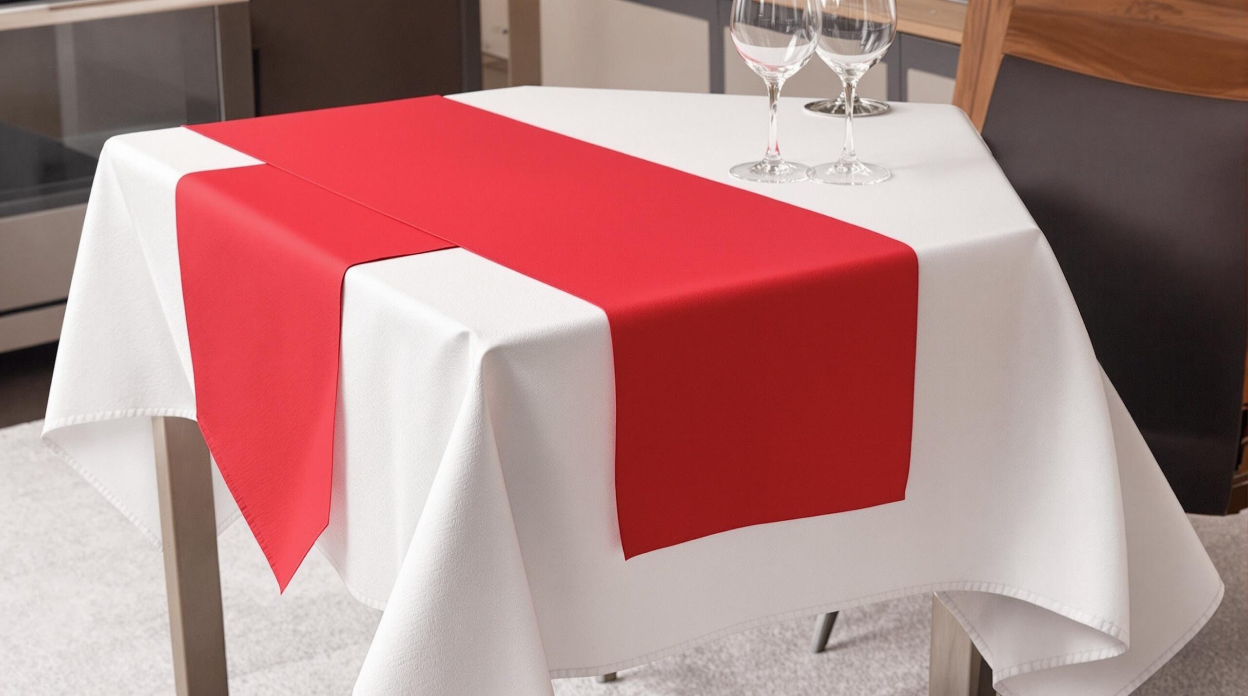 serviette de table tissu rouge