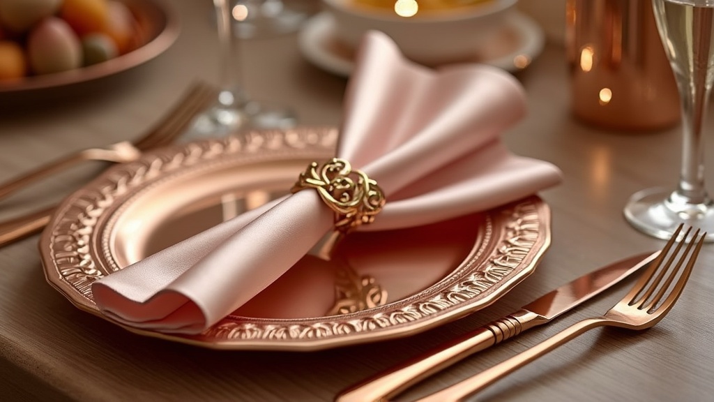 serviette jetable rose gold